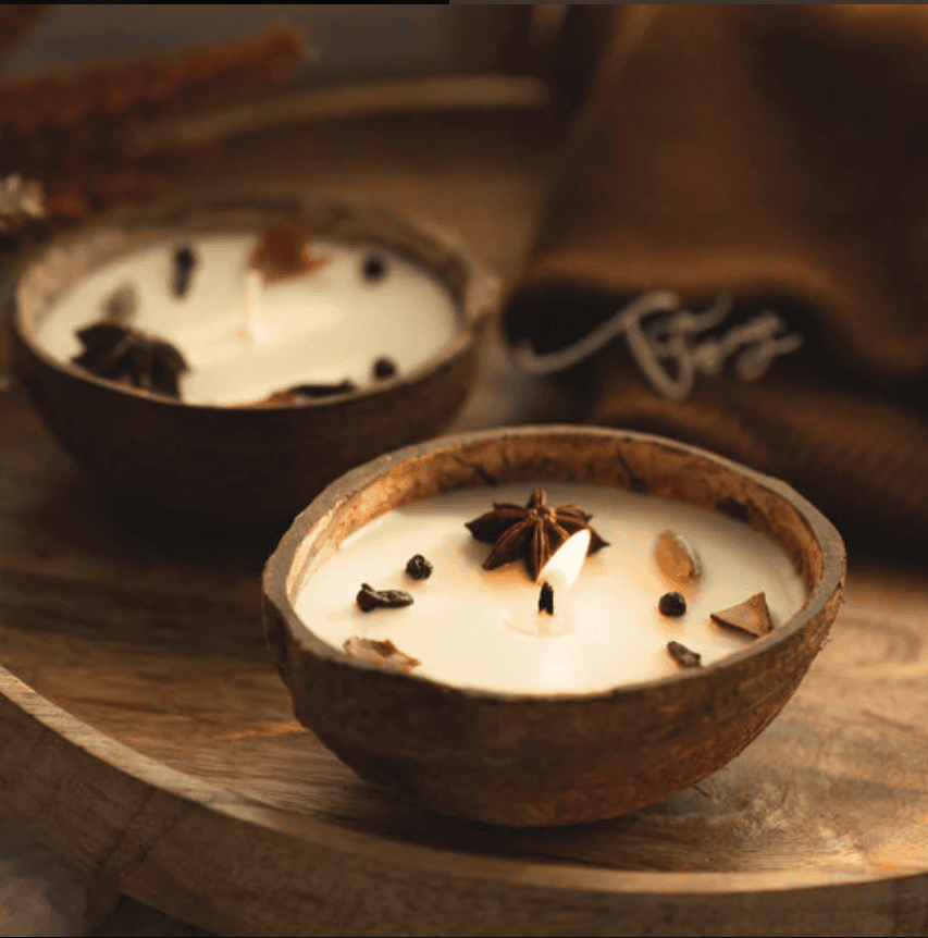 Coconut shell spice candle Coconut shell spice candle